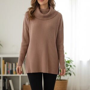 Cozy light brown  Turtleneck Sweater